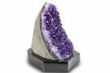 Grape Jelly Amethyst Geode With Wood Base - Uruguay #300766-1